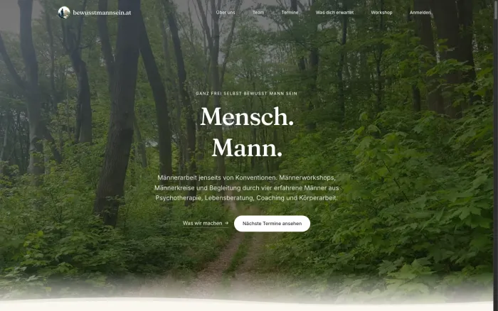 Website bewusstmannsein.at von OneDaySite