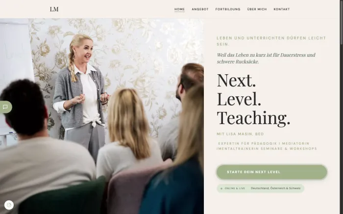 Website lisamasin.at von OneDaySite