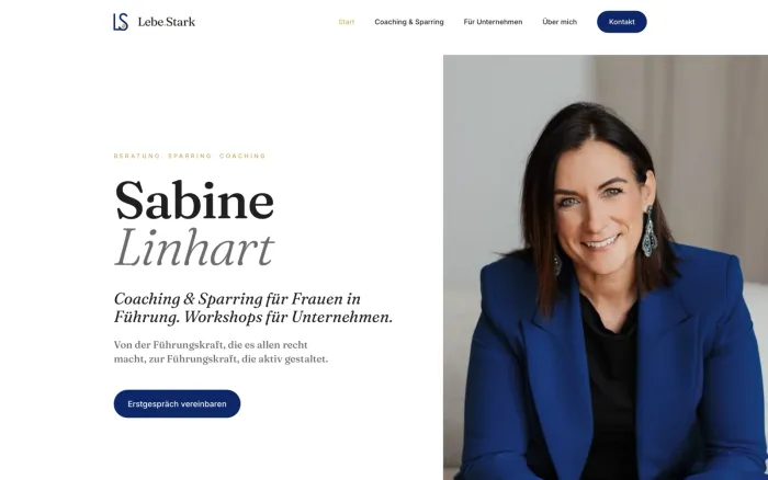 Website sabinelinhart.at von OneDaySite